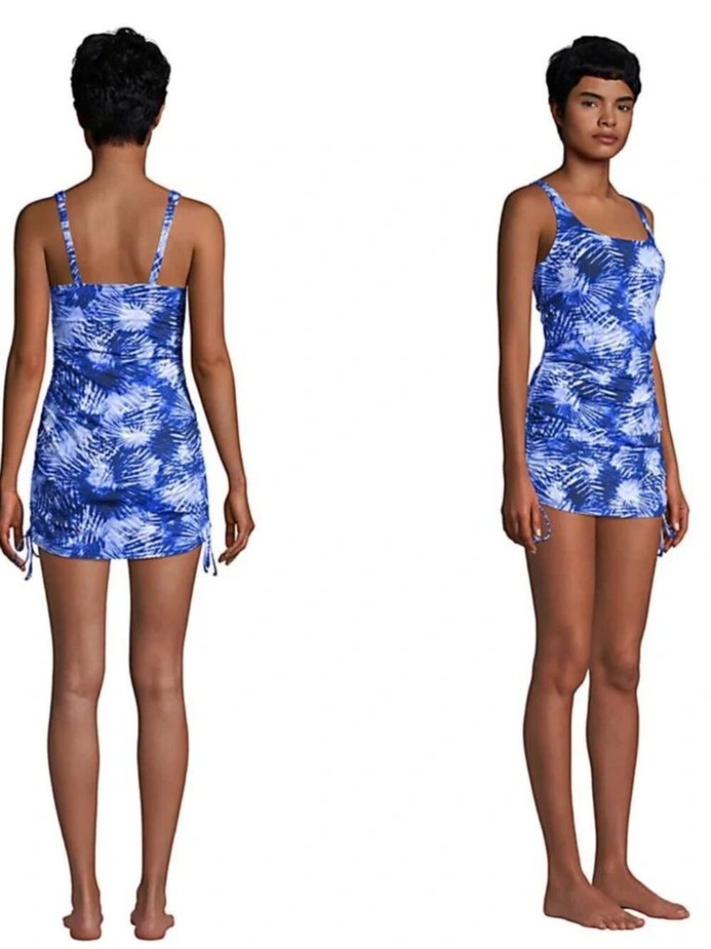 Lands' End Swim Dress One Piece Blue 14L